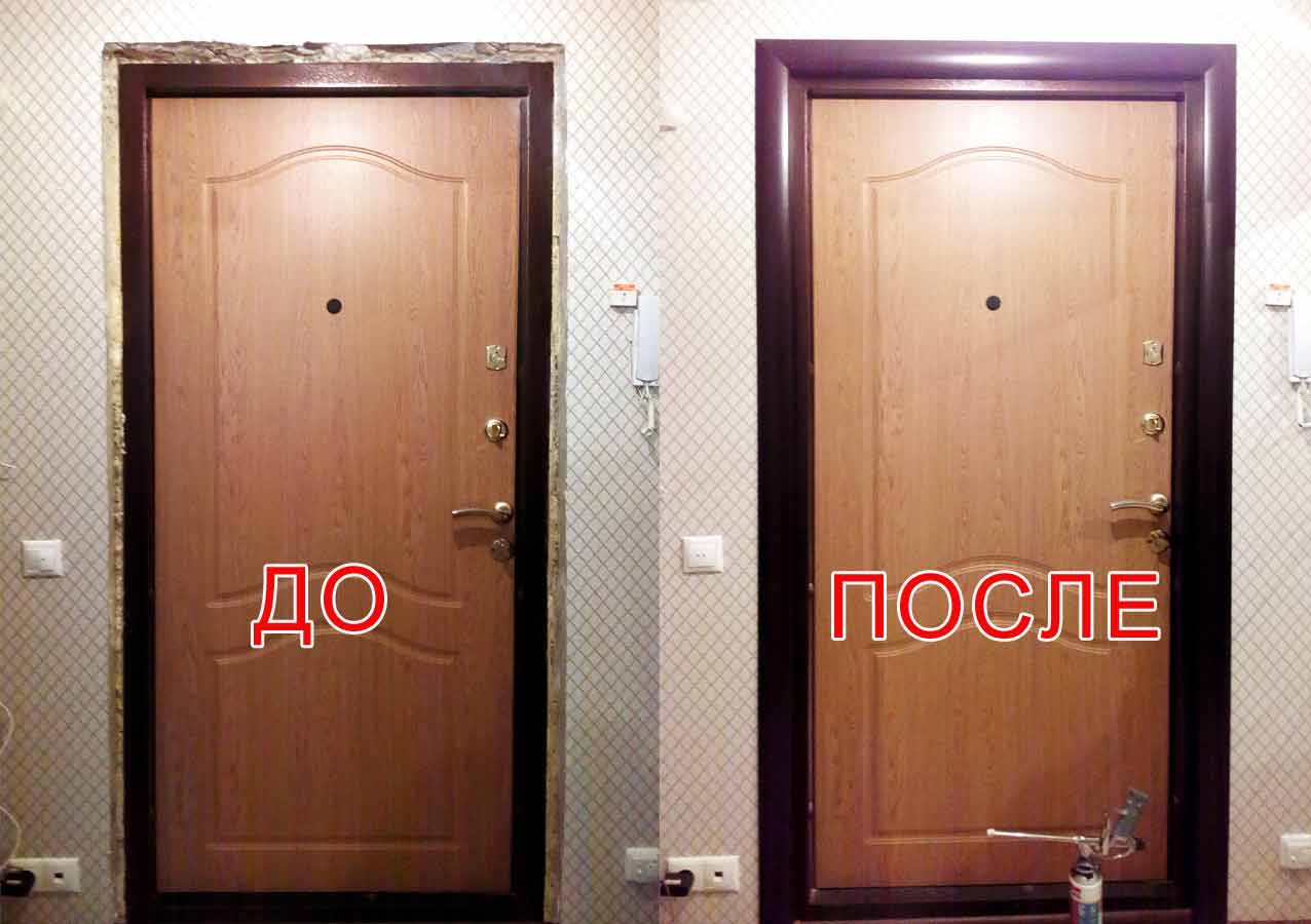 Отделка откосов входной двери в Москве и области